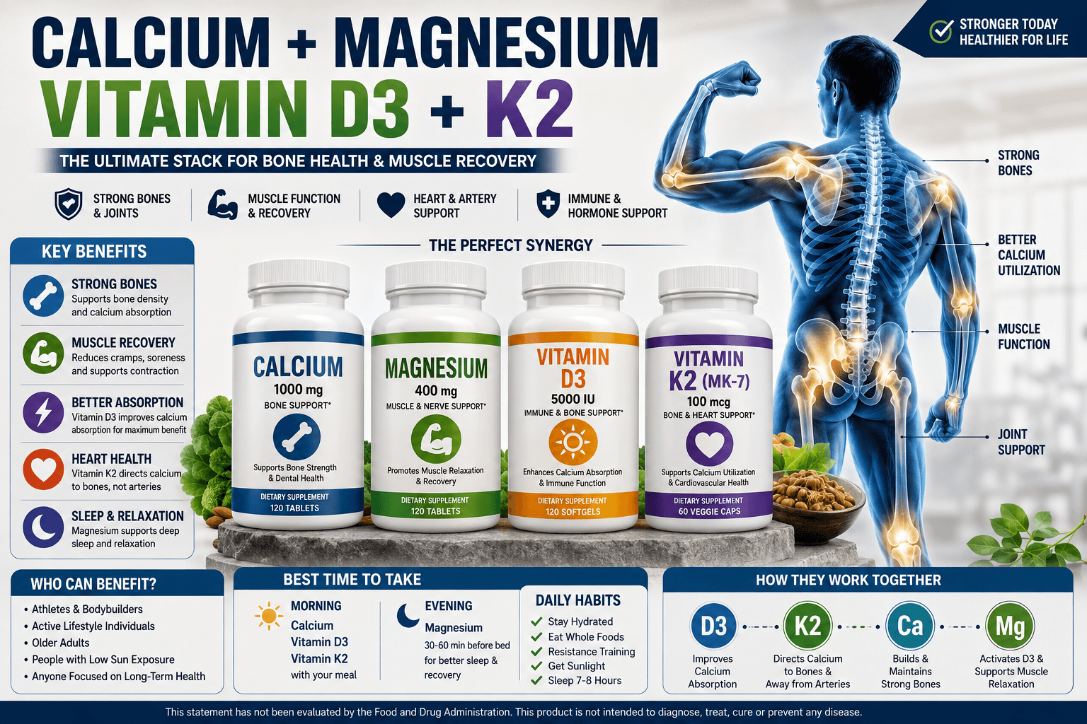 Calcium Magnesium Vitamin D3 K2 Cycle Explained: The Ultimate Bone Strength, Recovery & Performance Guide
