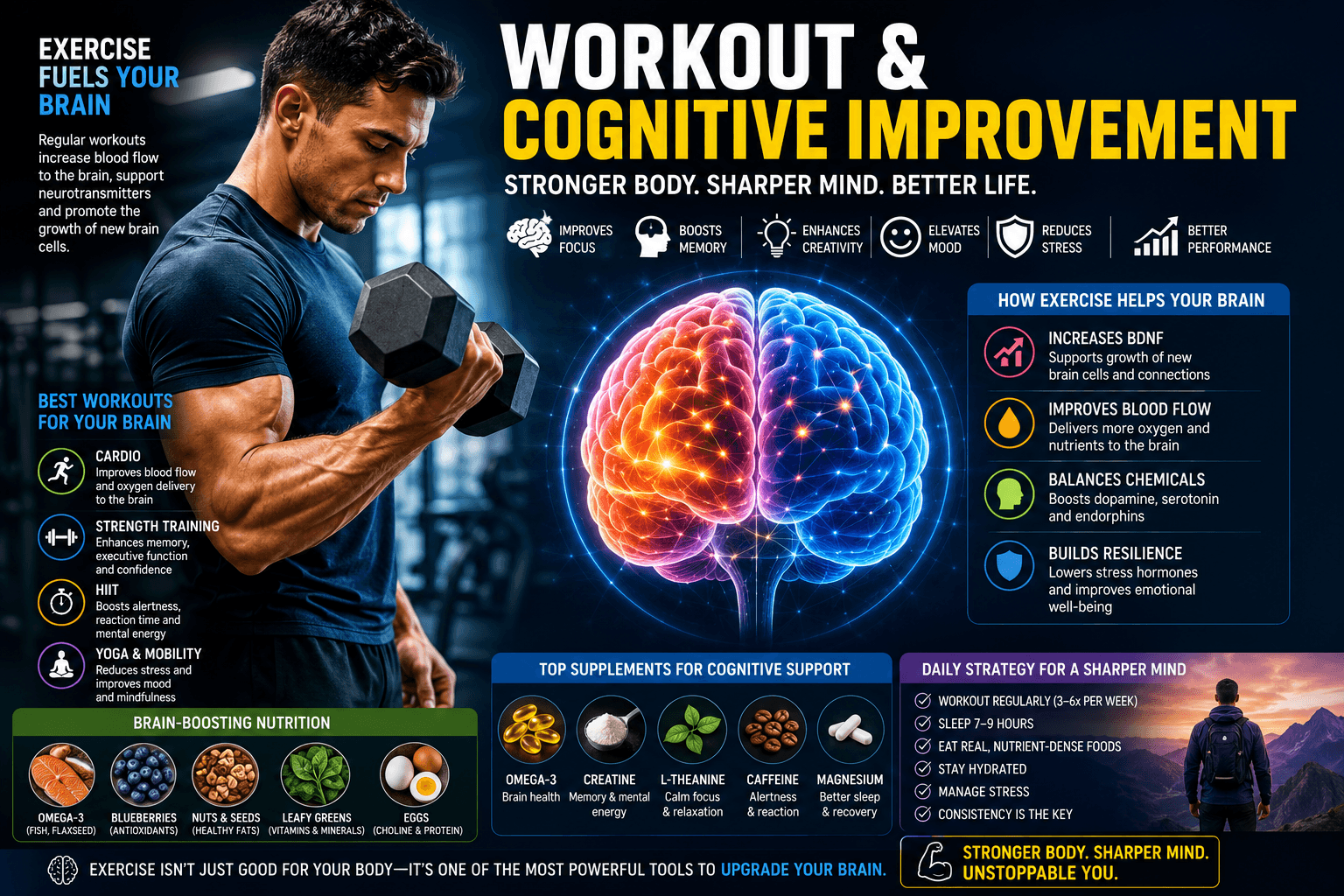 Workout and Cognitive Improvement: The Ultimate Guide to Brain Power, Focus & Mental Performance